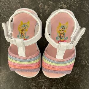 Rachel Shoes Toddler Rainbow Sandals - White and Multicolor